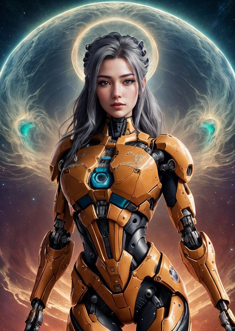 00006-1529455042-an award winning photograph of a beautiful woman, halo, intricate cyberpunk robot, highly detailed, soft bokeh Deep space nebula.jpg